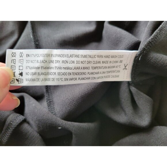 Forever 21 Women Bodysuit 3X Plus Knit Black Metallic Adjustable BLA11E - Picture 8 of 9